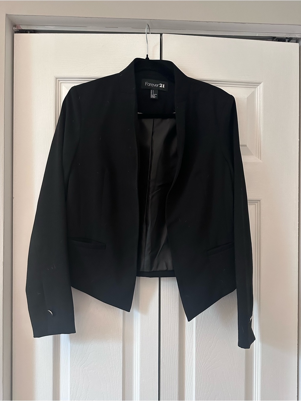 Forever 21 Black Cropped Open Blazer